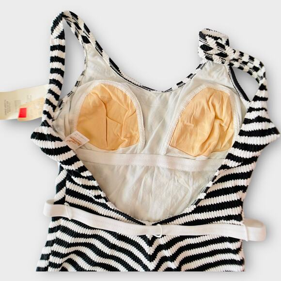 NWT Vintage 70s 80s Jantzen Striped Belted Retro Pinup Bodycon Swimsuit 16 USA - Picture 8 of 16